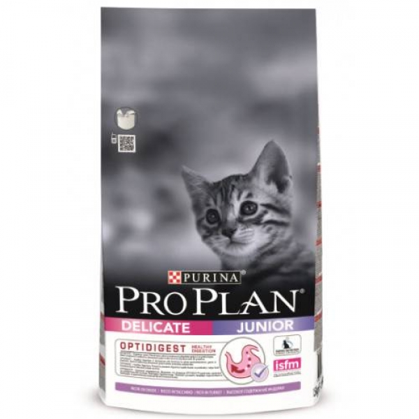 Purina Pro Plan для котят с индейкой и рисом, Junior delicate