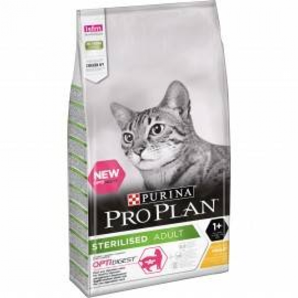 Purina Pro Plan для кастрированных кошек с чувствительным пищеварением, курица, Optidigest Sterilised