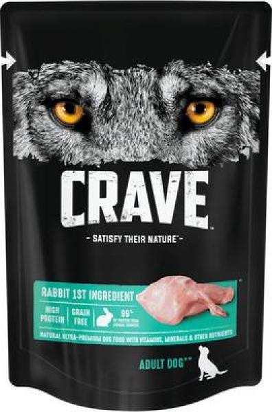 Crave полнорационный консервированный корм для взрослых собак всех пород, с кроликом в желе