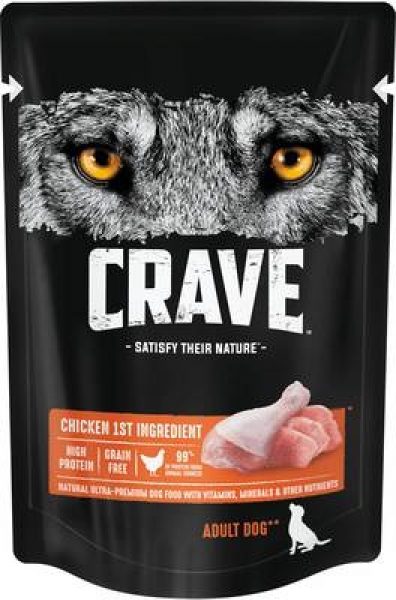 Crave полнорационный консервированный корм для взрослых собак всех пород, с курицей в желе
