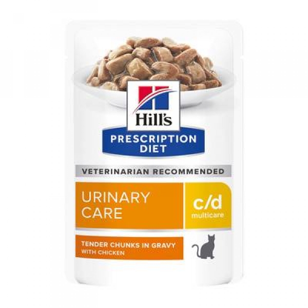 Hill's вет.консервы Prescription Diet c/d Multicare Urinary Care, влажный диетический корм для кошек при профилактике мочекаменной болезни (МКБ), с курицей