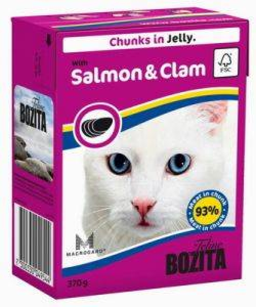 BOZITA Feline Salmon & Clam, мясные кусочки в желе с ЛОСОСЕМ И МОЛЛЮСКОМ