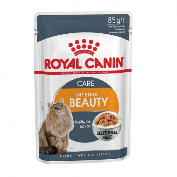 Royal Canin кусочки в желе для кошек 1-7 лет : идеальная кожа и шерсть, Intense Beauty