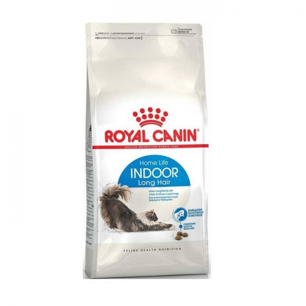 ROYAL CANIN Сухой корм для взрослых домашних котов и кошек с длинной шерстью Indoor Long Hair 35 Home Life