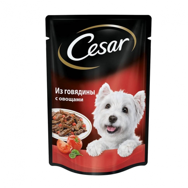 Cesar влажный корм для взрослых собак, говядина с овощами