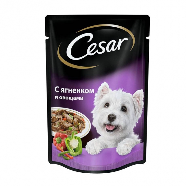 CESAR влажный корм для взрослых собак, ягненок с овощами