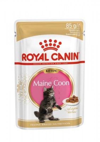 Royal Canin кусочки в соусе для котят породы Мейн-Кун: 4-15 мес, Kitten Maine Coon