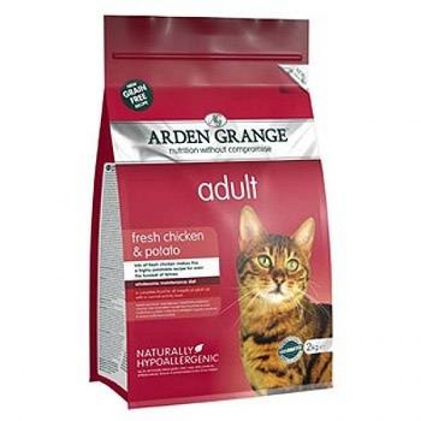 Arden Grange беззерновой для взрослых кошек, с курицей и картофелем, Adult Cat Chicken Potato