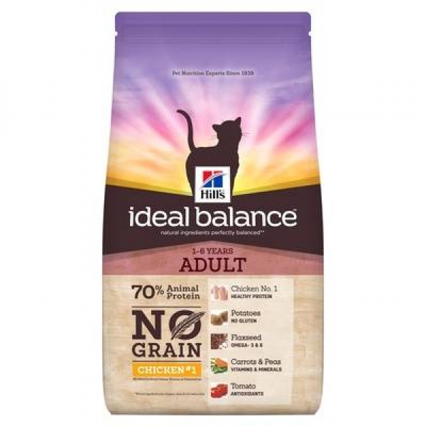 Ideal Balance натуральный беззерновой сухой корм для кошек, с курицей и картофелем, No Grain