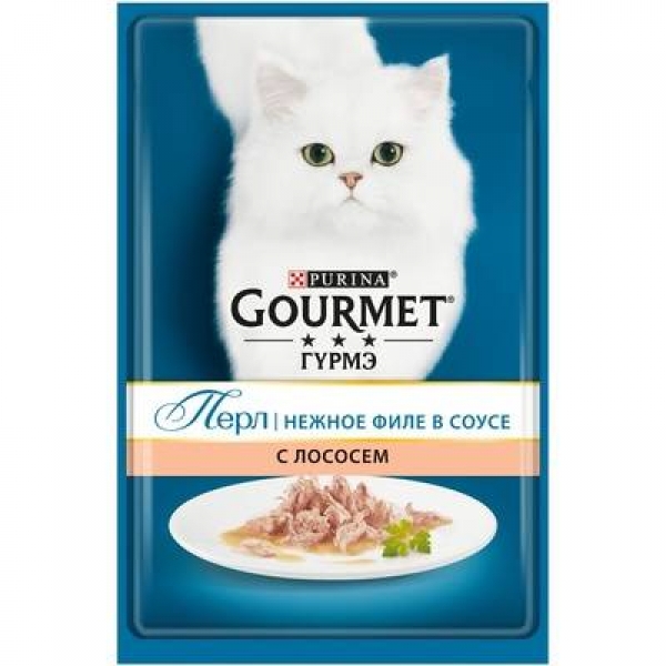 Gourmet паучи в подливе для кошек с лососем, Perle