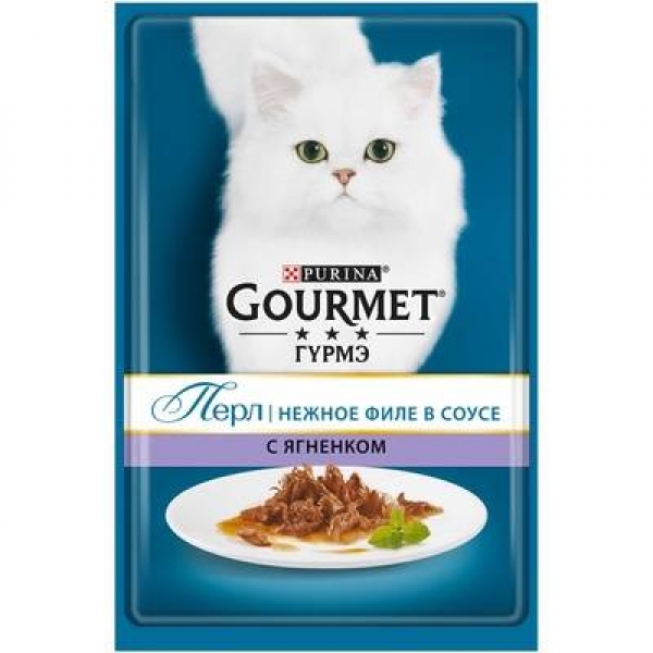 Gourmet паучи в подливе для кошек с ягненком, Perle