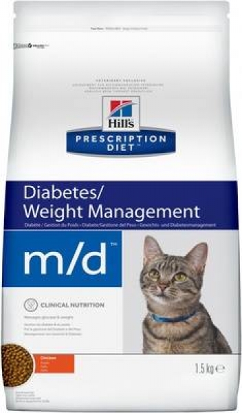 Hill's Prescription Diet m/d Diabetes сухой диетический, для кошек при сахарном диабете, с курицей