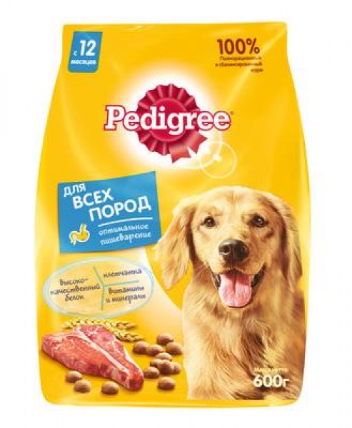 Pedigree сухой корм для взрослых собак всех пород, с говядиной, Vital Protection