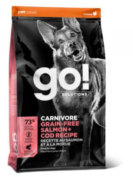 GO! беззерновой для собак всех возрастов, c лососем и треской, Solutions Carnivore Grain-Free Salmon + Cod Recipe DF