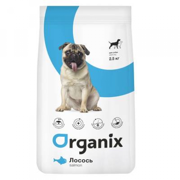 Organix сухой корм для собак с чувствительным пищеварением, со свежим лососем