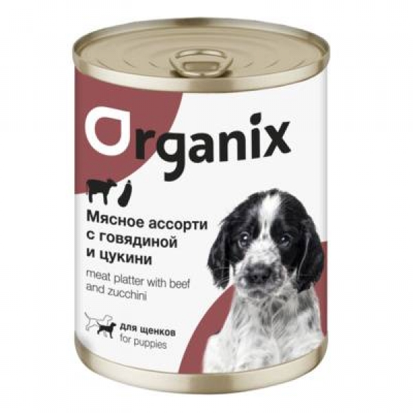Organix консервы для щенков Мясное ассорти с говядиной и цукини