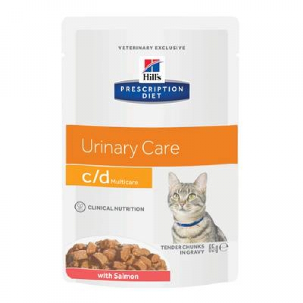 Hill's вет.консервы Prescription Diet c/d Multicare Urinary Care, влажный диетический корм для кошек при профилактике мочекаменной болезни (МКБ), с лососем