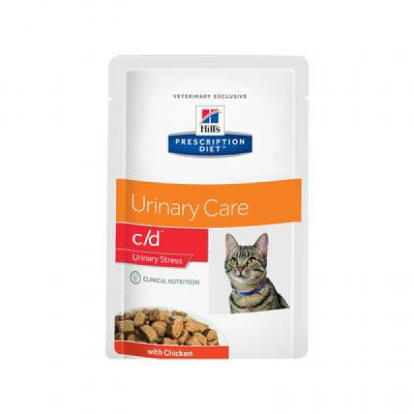 Hill's вет.консервы Prescription Diet c/d Multicare Urinary Stress, влажный диетический корм для кошек при профилактике цистита и мочекаменной болезни (МКБ), в том числе вызванные стрессом, с курицей