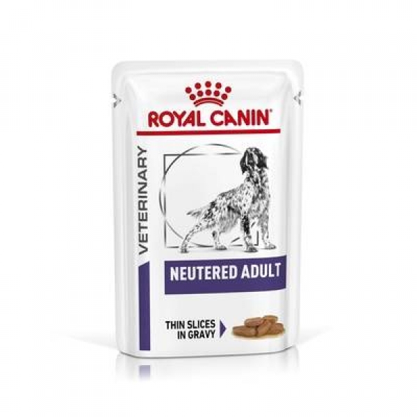 Royal Canin Neutered Adult (вет. паучи) корм консервированный полнорационный диетический для стерилизованных или склонных к набору веса взрослых собак, мелкие кусочки в соусе