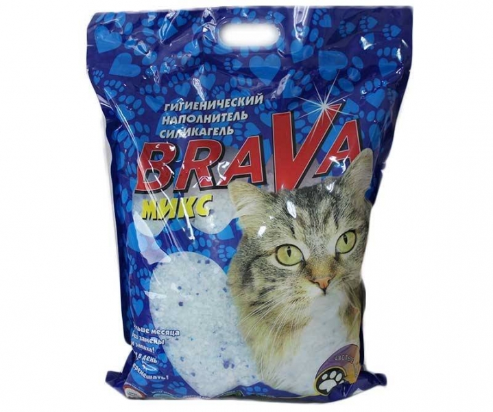БРАВА МИКС селикагелевый наполнитель для кошек