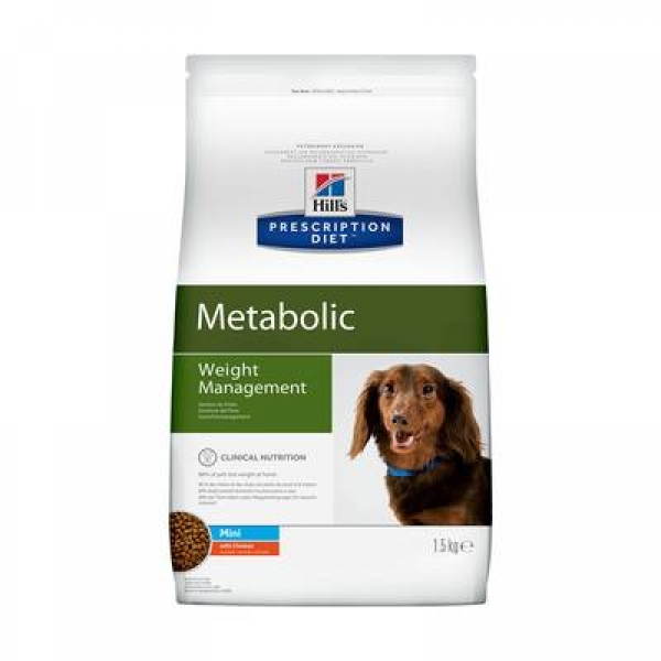 Hill's Prescription Diet metabolic Mini сухой диетический, для собак мелких пород, способствует снижению и контролю веса, с курицей