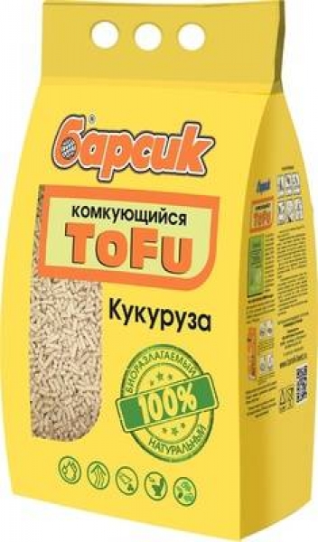 Барсик наполнитель комкующийся TOFU Кукурузный 4,54 л