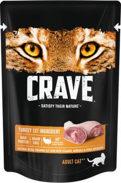 Crave полнорационный консервированный корм для взрослых кошек, с индейкой в желе