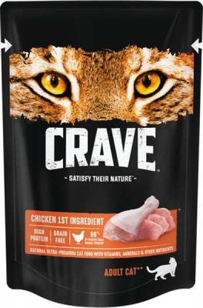 Crave полнорационный консервированный корм для взрослых кошек, с курицей в желе
