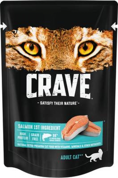 Crave полнорационный консервированный корм для взрослых кошек, с лососем в желе