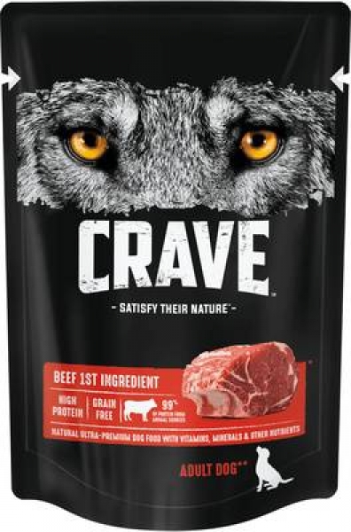 Crave полнорационный консервированный корм для взрослых собак всех пород, с говядиной