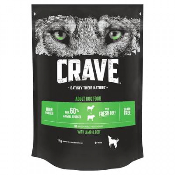 Crave сухой корм для взрослых собак, с говядиной и ягненком
