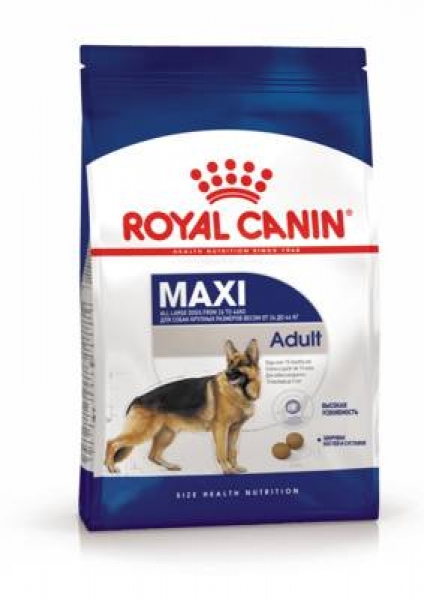 Royal Canin MAXI ADULT сухой корм для взрослых собак крупных пород:от 26 до 44 кг , с 15 месяцев до 5 лет.