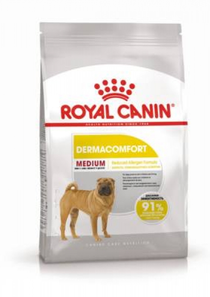 Royal Canin MEDIUM Dermacomfort сухой корм для собак средних пород с чувствительной кожей.