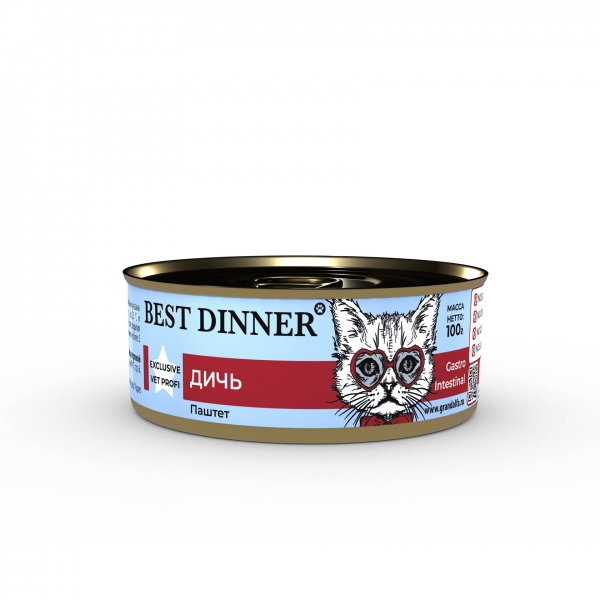 Best Dinner Gastro Intestinal/консервы для кошек с чувствительным пищеварением/паштет с дичью