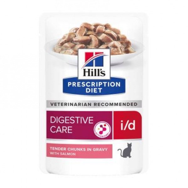 Hill's вет.консервы Prescription Diet i/d Digestive Care влажный диетический корм для кошек при расстройствах пищеварения, ЖКТ, с лососем