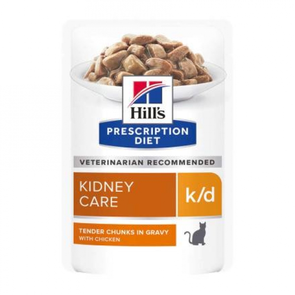 Hill's вет.консервы Prescription Diet k/d Kidney Care влажный диетический корм для кошек при хронической болезни почек, с курицей
