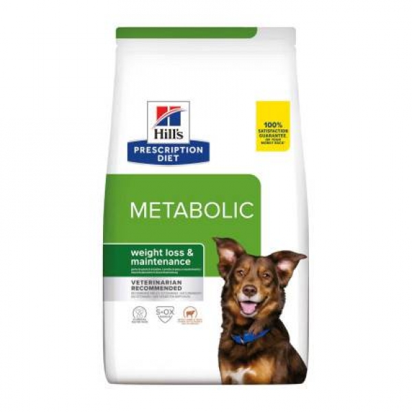 Hills Prescription Diet Metabolic диетический сухой корм для собак для достижения и поддержания оптимального веса с ягненком и рисом