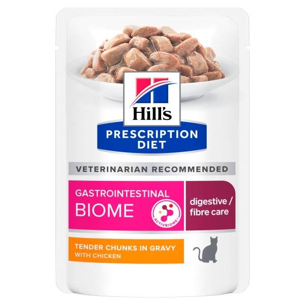 Hills Prescription Diet Gastrointestinal Biome влажный диетический корм для взрослых кошек при лечении заболеваний ЖКТ с курицей