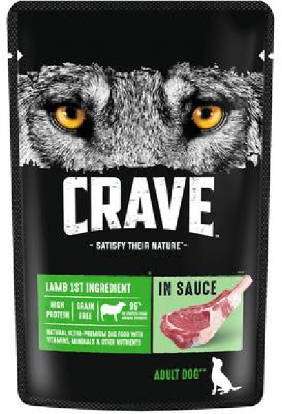 Crave корм консервированный полнорационный для взрослых собак всех пород с ягнёнком в соусе
