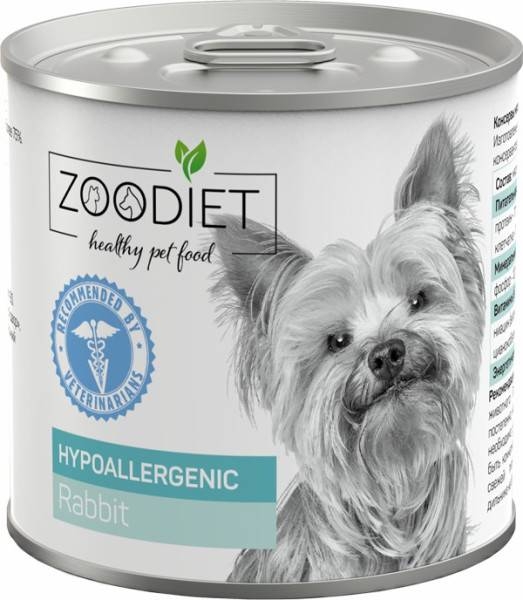 Zoodiet Hypoallergenic Rabbit влажный корм для взрослых собак, склонных к аллергии, с кроликом