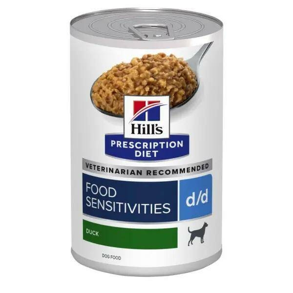 Hills Prescription Diet d/d Food Sensitivities диетический влажный корм для собак при лечении прищевых аллергий, с уткой