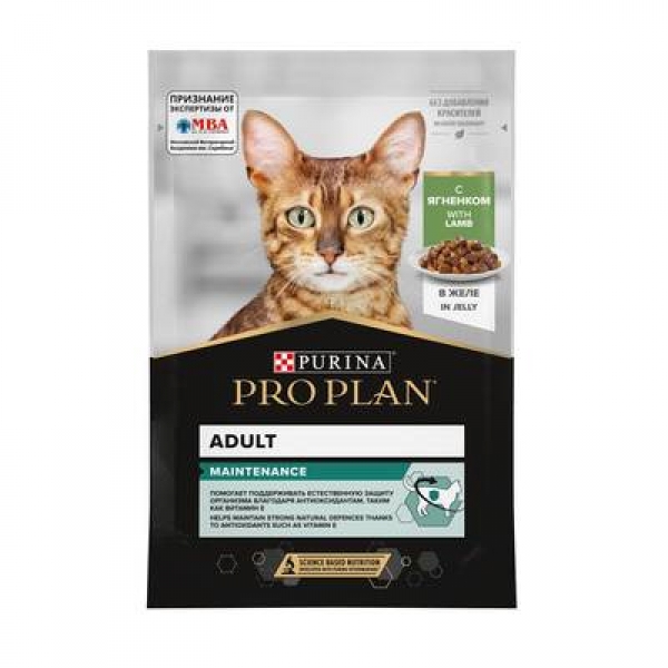 Purina Pro Plan влажный корм Nutri Savour для взрослых кошек, кусочки с ягненком, в желе