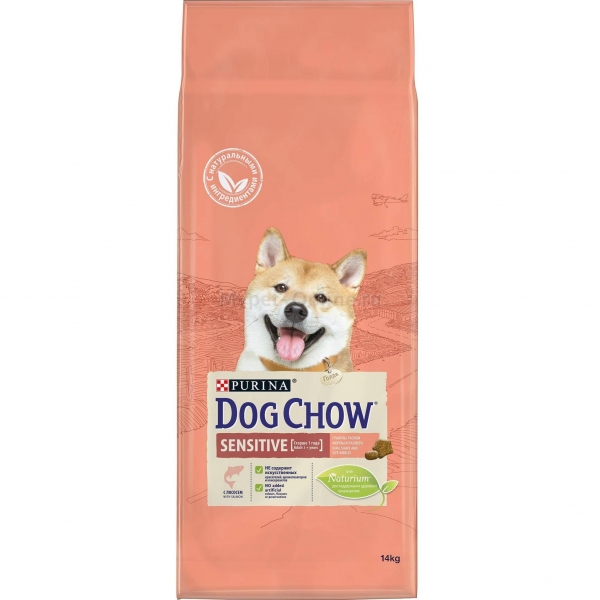DOG CHOW сухой корм для собак с чувствительным пищеварением / лосось + рис