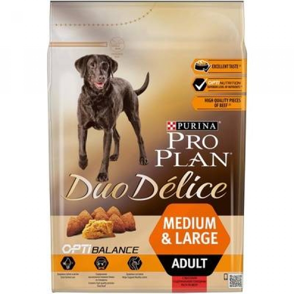 Purina Pro Plan Duo Delice для взрослых собак средних и крупных пород, с высоким содержанием говядины