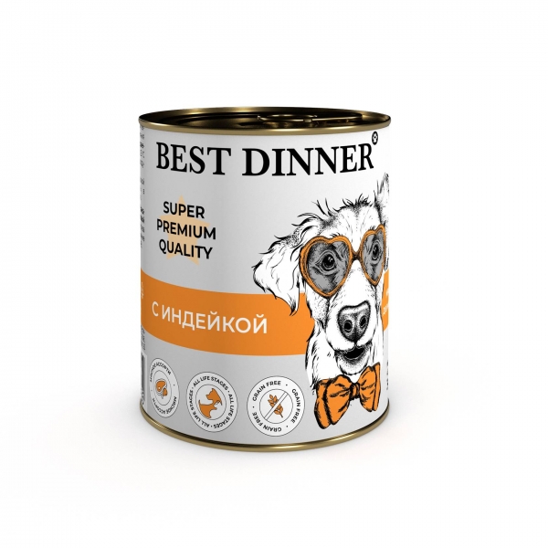 Best Dinner ДЕЛИКАТ консервы для собак с индейкой